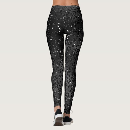 Niedlicher schwarzer Gepard Leopard Skin Leggings (Rückseite)