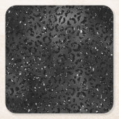 Niedlicher schwarzer Gepard Leopard Skin Rechteckiger Pappuntersetzer (Vorderseite)