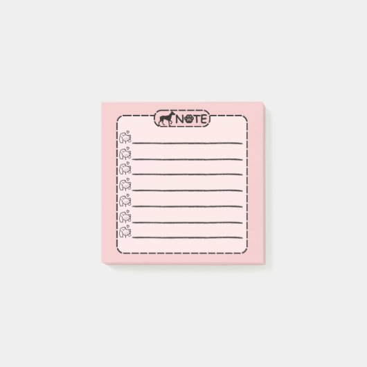 Niedlicher Schwarzer Hund Personalisiert Post-it Klebezettel (Vorderseite)