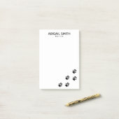 Niedlicher Schwarzer Hundekuppeldruck - Personalis Post-it Klebezettel (Auf Schreibtisch)