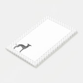 Niedlicher schwarzer italienischer Grauhund Cartoo Post-it Klebezettel (angewinkelt)