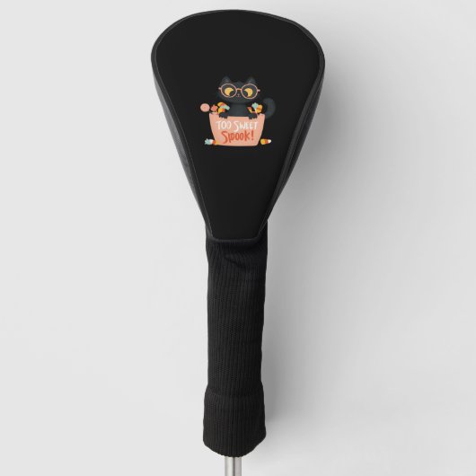 Niedlicher Schwarzer Katze Halloween Candy Too Swe Golf Headcover (Vorderseite)