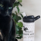 Niedlicher schwarzer Katze Name Pawsome Water Flas Trinkflasche