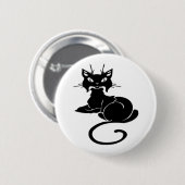 Niedlicher schwarzer Kitty Button (Vorne & Hinten)