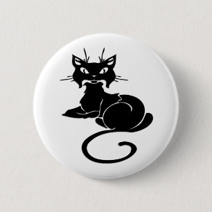 Niedlicher schwarzer Kitty Button