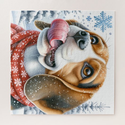 Niedlicher schwarzer Lab Hund schwarz Labrador Ret Puzzle (Horizontal)