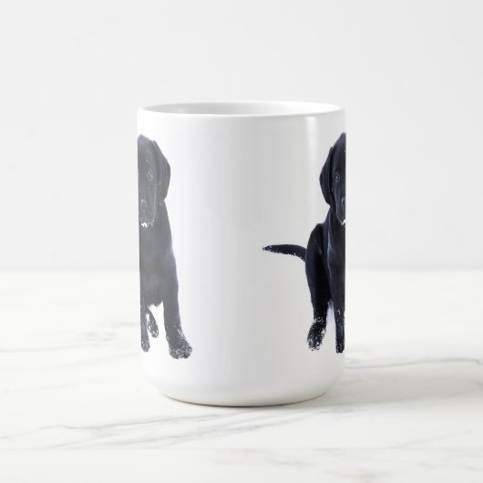 Niedlicher schwarzer Lab Labrador Retriever Dog Kaffeetasse (Mittel)