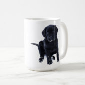 Niedlicher schwarzer Lab Labrador Retriever Dog Kaffeetasse (VorderseiteRechts)