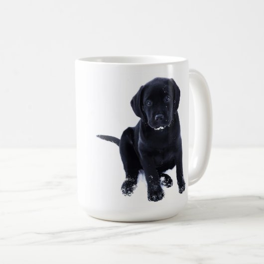 Niedlicher schwarzer Lab Labrador Retriever Dog Kaffeetasse (VorderseiteRechts)