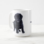 Niedlicher schwarzer Lab Labrador Retriever Dog Kaffeetasse (Vorderseite Links)