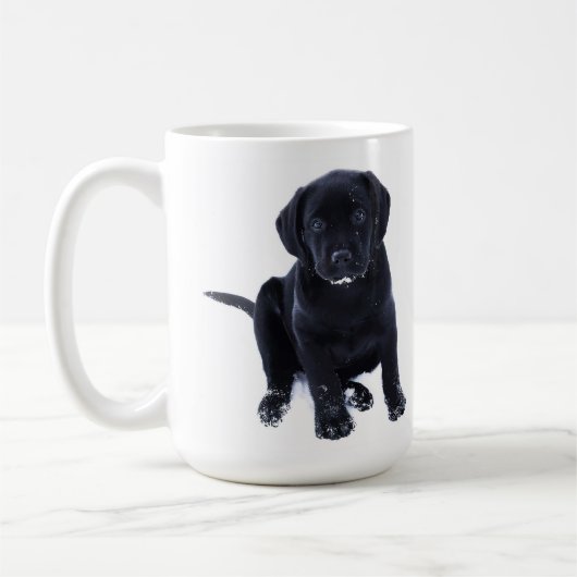 Niedlicher schwarzer Lab Labrador Retriever Dog Kaffeetasse (Links)