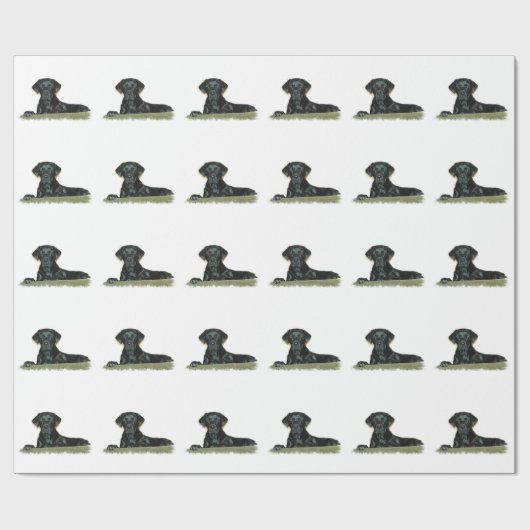 Niedlicher schwarzer Labrador Geschenkpapier (Flach)