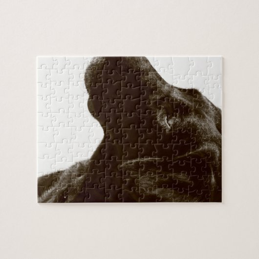 Niedlicher schwarzer Labrador Puzzle (Horizontal)