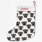 Niedlicher schwarzer Labrador Retriever Dog Person Kleiner Weihnachtsstrumpf (Rückseite)