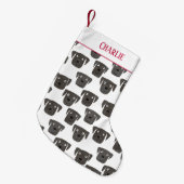 Niedlicher schwarzer Labrador Retriever Dog Person Kleiner Weihnachtsstrumpf (Vorderansicht (hängend))