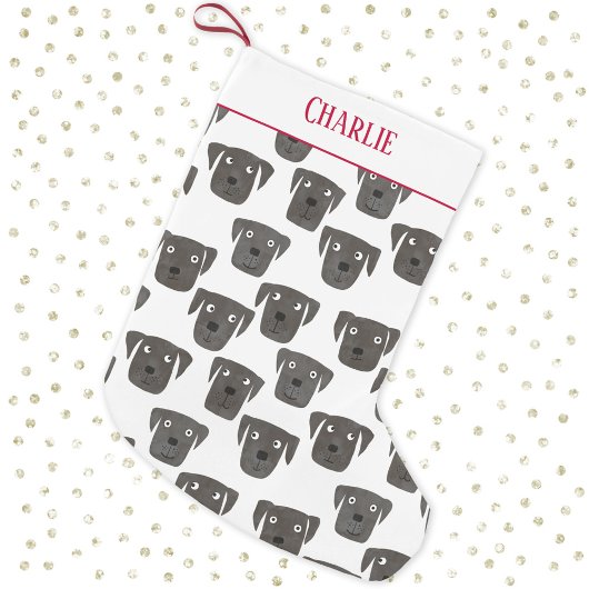 Niedlicher schwarzer Labrador Retriever Dog Person Kleiner Weihnachtsstrumpf