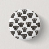 Niedlicher Schwarzer Labrador Retriever Hund Button (Vorderseite)