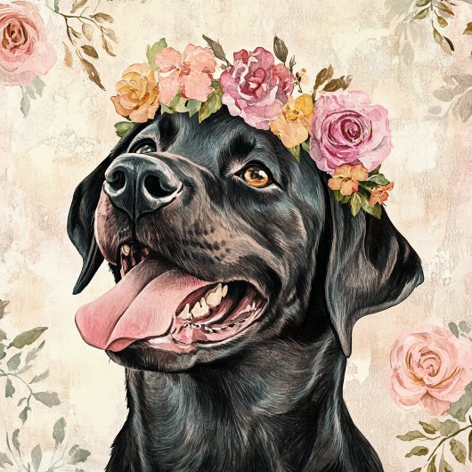 Niedlicher Schwarzer Labrador Retriever Hund Flora Tasche