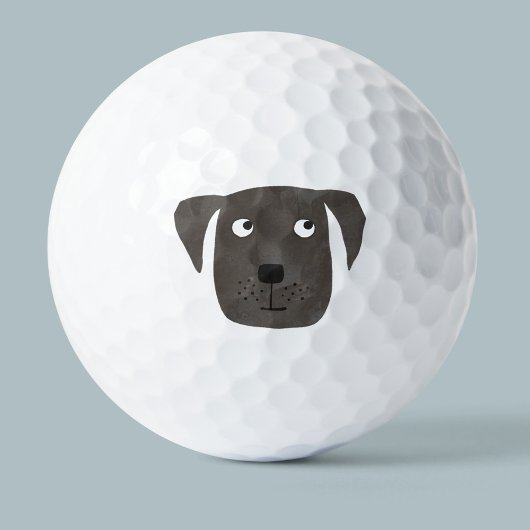 Niedlicher Schwarzer Labrador Retriever Hund Golfball