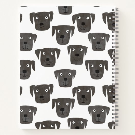 Niedlicher Schwarzer Labrador Retriever Hund Notizblock (Rückseite)
