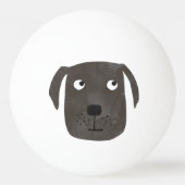 Niedlicher Schwarzer Labrador Retriever Hund Tischtennisball (Vorderseite)