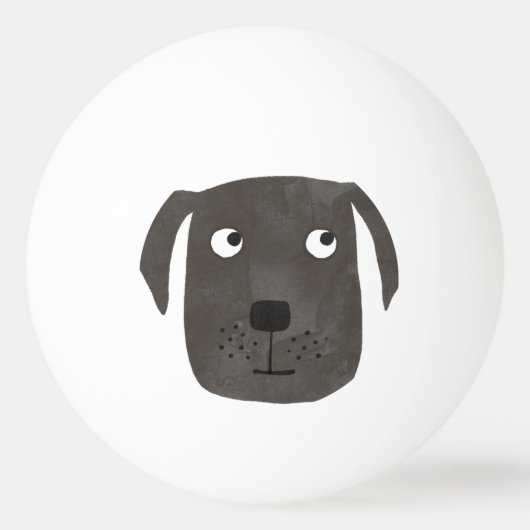 Niedlicher Schwarzer Labrador Retriever Hund Tischtennisball (Vorderseite)