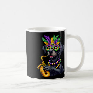 Niedlicher Schwarzer Labrador Retriever Saxophone Kaffeetasse