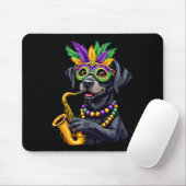 Niedlicher Schwarzer Labrador Retriever Saxophone Mousepad (Mit Mouse)