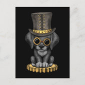 Niedlicher schwarzer Latexhund, schwarz Postkarte (Vorderseite)