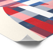 Niedlicher Schwarzer Mops Hund mit Brille und Karo Poster (Ecke)