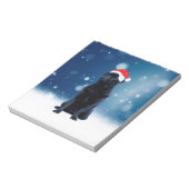 Niedlicher Schwarzer Mops Hund Weihnachten Weihnac Notizblock (Rotiert)