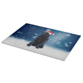 Niedlicher Schwarzer Mops Hund Weihnachten Weihnac Schneidebrett (Ecke)