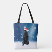 Niedlicher Schwarzer Mops Hund Weihnachten Weihnac Tasche (Rückseite)
