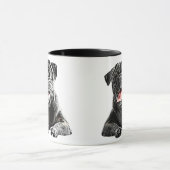 Niedlicher Schwarzer Mops Hundetiere Art Tasse (Zentrum)