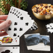 Niedlicher Schwarzer Mops Schlafen Spielkarten (In Situ)