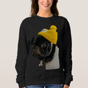 Niedlicher Schwarzer MOPS Sticker Klassischer T - Sweatshirt