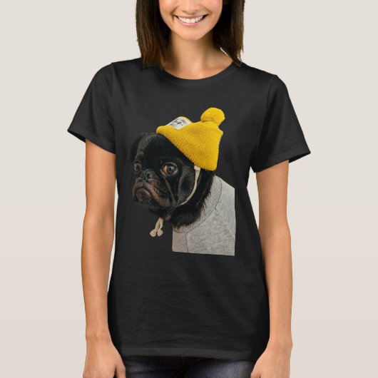 Niedlicher Schwarzer MOPS Sticker Klassischer T - T-Shirt (Vorderseite)