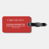 Niedlicher Schwarzer Mops Welpe Weihnachtsmannmütz Gepäckanhänger (Rückseite horizontal)