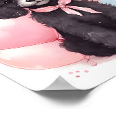 Niedlicher schwarzer Poodle Wasserfarbe Tier Adora Poster (Ecke)