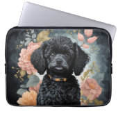 Niedlicher Schwarzer Poodle Welpe Laptopschutzhülle (Vorderseite)