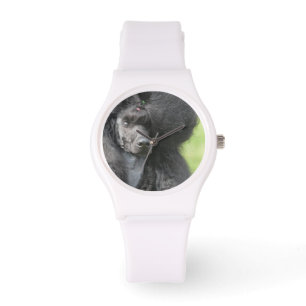 Niedlicher schwarzer Pudel Armbanduhr