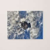 Niedlicher Schwarzer Rabe im Schnee-Foto Puzzle (Horizontal)