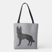 Niedlicher schwarzer Schäferhund Cartoon Dog Gray Tasche (Rückseite)