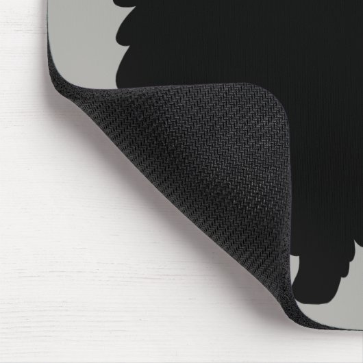 Niedlicher Schwarzer Spitz | Poofy Pom Cartoon Dog Mousepad (Ecke)