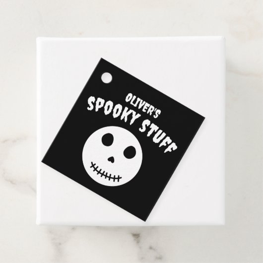 Niedlicher schwarzer Spooky Stuff Kids Halloween S Geschenkanhänger (Beispiel)