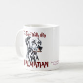 Niedlicher Schwarzer Tee & Dalmatiner PERSONALISIE Kaffeetasse (Vorderseite Links)