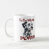 Niedlicher Schwarzer Tee & Dalmatiner PERSONALISIE Kaffeetasse (Links)