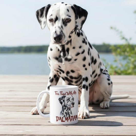 Niedlicher Schwarzer Tee & Dalmatiner PERSONALISIE Kaffeetasse