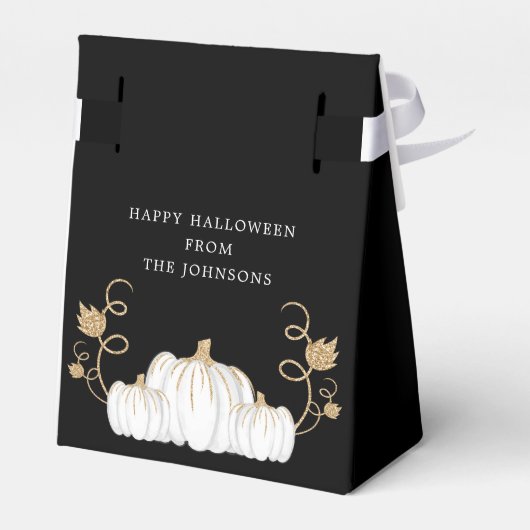 Niedlicher Schwarzer Trick oder Treat Pumpkin Hall Geschenkschachtel (Rückseite)