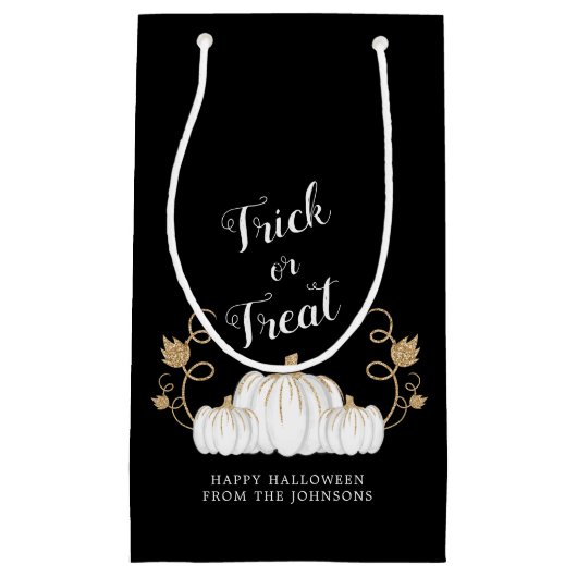 Niedlicher Schwarzer Trick oder Treat Pumpkin Hall Kleine Geschenktüte (Vorderseite)